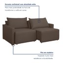 Ver imagem 3 de Sofá Cama Retrátil e Reclinável 3 Lugares Veludo Marrom 220cm Júlia Yescasa