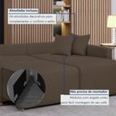 Ver mais imagens de Sofá Cama Retrátil e Reclinável 3 Lugares Veludo Marrom 220cm Júlia Yescasa