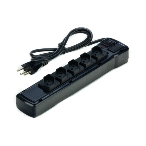 Filtro de Linha 5 Tomadas Régua 10a Bivolt Preto