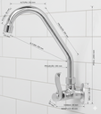 Ver imagem 4 de Torneira de Cozinha Parede Bica Móvel C70 5/8"