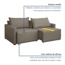Ver imagem 4 de Sofá Cama Retrátil e Reclinável 3 Lugares Veludo Bege Escuro 220cm Júlia Yescasa
