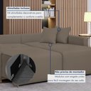 Ver mais imagens de Sofá Cama Retrátil e Reclinável 3 Lugares Veludo Bege Escuro 220cm Júlia Yescasa