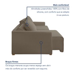 Sofá Cama Retrátil e Reclinável 220cm Júlia Veludo   - 7