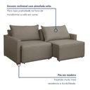Ver imagem 3 de Sofá Cama Retrátil e Reclinável 3 Lugares Veludo Bege Escuro 220cm Júlia Yescasa