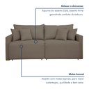Ver imagem 7 de Sofá Cama Retrátil e Reclinável 3 Lugares Veludo Bege Escuro 220cm Júlia Yescasa
