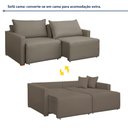 Ver imagem 2 de Sofá Cama Retrátil e Reclinável 3 Lugares Veludo Bege Escuro 220cm Júlia Yescasa