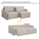Ver imagem 4 de Sofá Cama Retrátil e Reclinável 3 Lugares Veludo Bege Claro 220cm Júlia Yescasa
