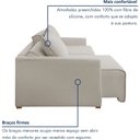 Ver mais imagens de Sofá Cama Retrátil e Reclinável 3 Lugares Veludo Bege Claro 220cm Júlia Yescasa