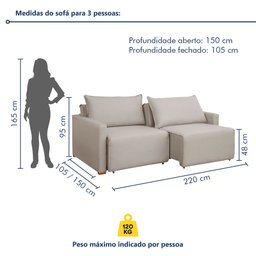 Sofá Cama Retrátil e Reclinável 220cm Júlia Veludo   - 10