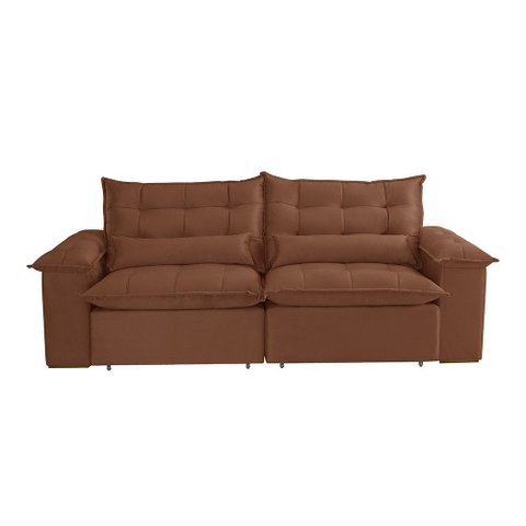 Sofa Retrátil e Reclinavel Alice 210cm Braço 25 Cm em Veludo Meu Sofá Online