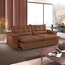 Ver imagem 3 de Sofa Retrátil e Reclinavel Alice 210cm Braço 25 Cm em Veludo Meu Sofá Online