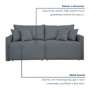 Ver imagem 7 de Sofá Cama Retrátil e Reclinável 3 Lugares Veludo Cinza 220cm Júlia Yescasa