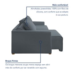 Sofá Cama Retrátil e Reclinável 220cm Júlia Veludo  - 7