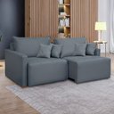 Ver imagem 1 de Sofá Cama Retrátil e Reclinável 3 Lugares Veludo Cinza 220cm Júlia Yescasa
