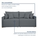 Ver imagem 5 de Sofá Cama Retrátil e Reclinável 3 Lugares Veludo Cinza 220cm Júlia Yescasa