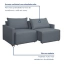 Ver imagem 3 de Sofá Cama Retrátil e Reclinável 3 Lugares Veludo Cinza 220cm Júlia Yescasa