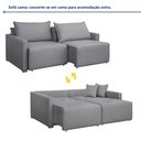 Ver imagem 4 de Sofá Cama Retrátil e Reclinável 3 Lugares Linho Cinza 220cm Júlia Yescasa