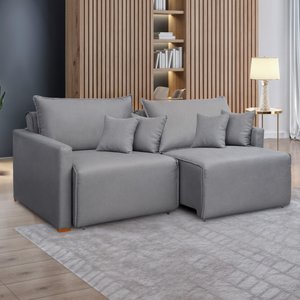 Sofá Cama Retrátil e Reclinável 220cm Júlia Linho