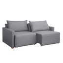 Ver imagem 2 de Sofá Cama Retrátil e Reclinável 3 Lugares Linho Cinza 220cm Júlia Yescasa