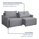 Ver imagem 5 de Sofá Cama Retrátil e Reclinável 3 Lugares Linho Cinza 220cm Júlia Yescasa