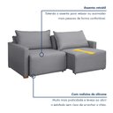 Ver imagem 6 de Sofá Cama Retrátil e Reclinável 3 Lugares Linho Cinza 220cm Júlia Yescasa