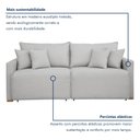 Ver mais imagens de Sofá Cama Retrátil e Reclinável 3 Lugares Linho Gelo 220cm Júlia Yescasa