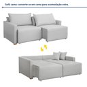 Ver imagem 4 de Sofá Cama Retrátil e Reclinável 3 Lugares Linho Gelo 220cm Júlia Yescasa