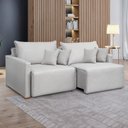 Ver imagem 1 de Sofá Cama Retrátil e Reclinável 3 Lugares Linho Gelo 220cm Júlia Yescasa
