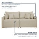 Ver imagem 5 de Sofá Cama Retrátil e Reclinável 3 Lugares Linho Bege 220cm Júlia Yescasa