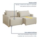 Ver imagem 4 de Sofá Cama Retrátil e Reclinável 3 Lugares Linho Bege 220cm Júlia Yescasa