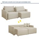 Ver imagem 2 de Sofá Cama Retrátil e Reclinável 3 Lugares Linho Bege 220cm Júlia Yescasa