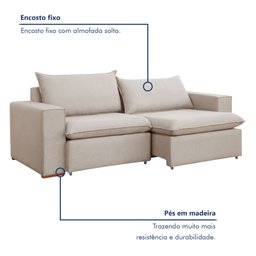 Sofá Retrátil 200cm Barcelona Veludo   - 3