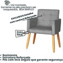 Ver imagem 2 de Poltrona Decorativa para Sala de Espera Comercial Tecido Suede Base de Madeira Pés Palito