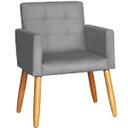 Ver imagem 1 de Poltrona Decorativa para Sala de Espera Comercial Tecido Suede Base de Madeira Pés Palito