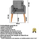 Ver imagem 3 de Poltrona Decorativa para Sala de Espera Comercial Tecido Suede Base de Madeira Pés Palito