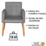 Poltrona Decorativa para Sala de Espera Comercial Tecido Suede Base de Madeira Pés Palito - 4