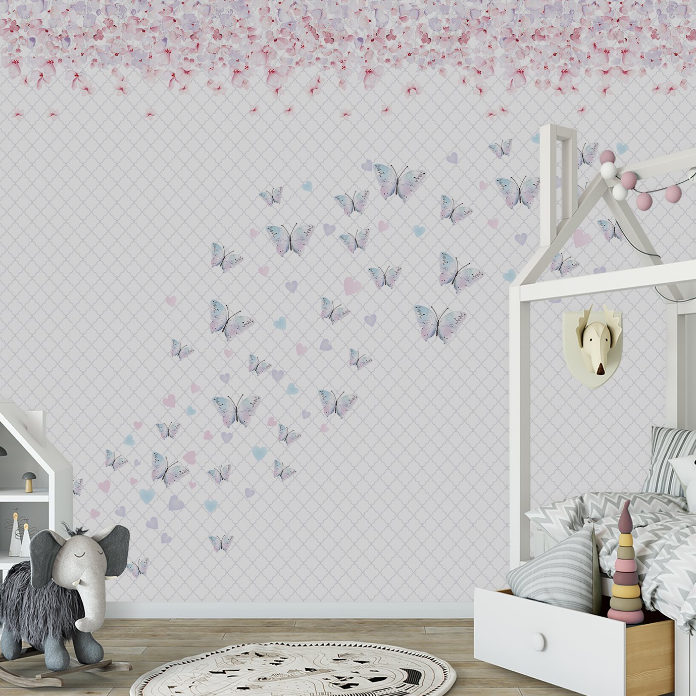 Papel de parede borboleta infantil para quarto de bebê M² PP85 - 4