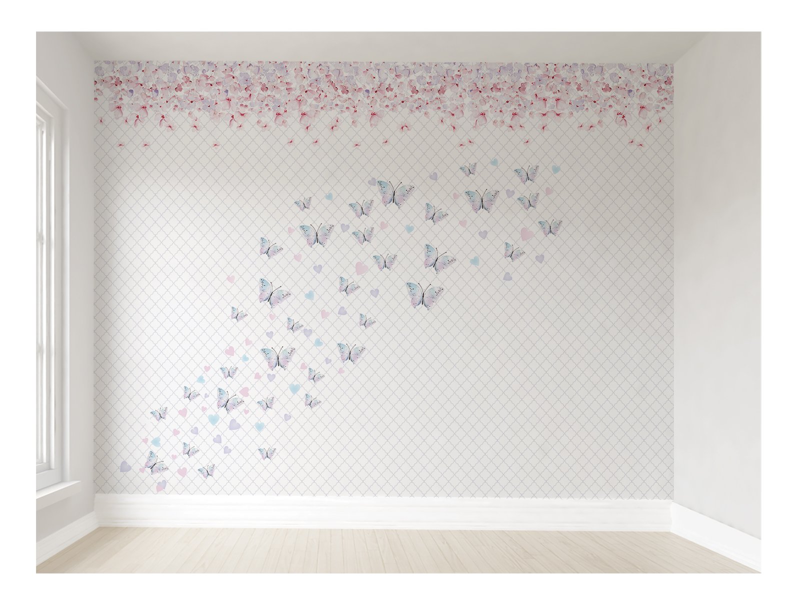Papel de parede borboleta infantil para quarto de bebê M² PP85 - 1
