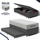 Ver imagem 3 de Cama Box Baú com Colchão de Molas Ensacadas Ortobom One Face Plenno Superpocket + Auxiliar de