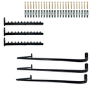 Ver imagem 1 de 3 Araras 80cm Organização Loja Closet Fixo de Parede + 3 Cabideiros Rt 40cm para Roupas Preto