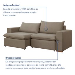 Sofá Retrátil 220cm Barcelona Veludo   - 6