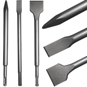 Kit Jogo Talhadeiras e Ponteira para Martelete Encaixe Sds Plus | Fertak