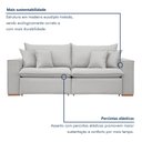Ver imagem 5 de Sofá Retrátil 2 Lugares 220cm Pés Madeira Maciça Barcelona Yescasa