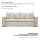 Ver imagem 6 de Sofá Retrátil 3 Lugares Linho Bege Barcelona 220cm Yescasa