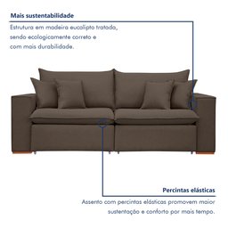 Sofá Retrátil 240cm Barcelona Veludo  - 5