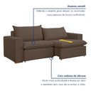 Ver imagem 3 de Sofá Retrátil 240cm Barcelona YesCasa