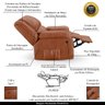 Poltrona do Papai Reclinável Sala de Cinema Madrid Power Elétrica Massagem USB PU Caramelo Brilho G2 - 3