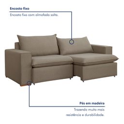 Sofá Retrátil 240cm Barcelona Veludo   - 3