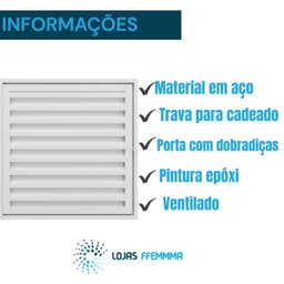 Porta Alçapão Ventilado Branco de Aço Lage Portinhola 60x60 - 3