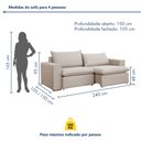 Ver mais imagens de Sofá Retrátil 240cm Barcelona